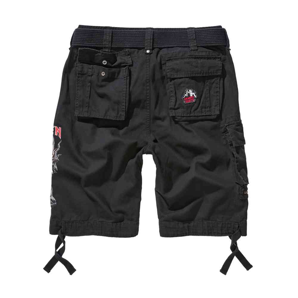 Brandit Iron Maiden - Savage The Number of The Beast Cargo Shorts - Black